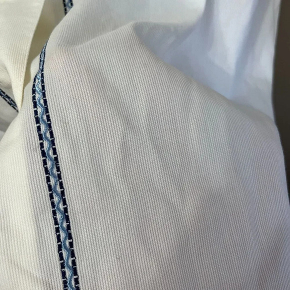 Vtg 80s Jantzen Womens White Button Up Shirt Size XL Embroidered Floral Cottage - Picture 6 of 10